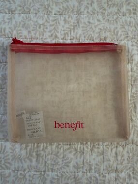 Benefit Clear Mesh Pouch with Pink Accents